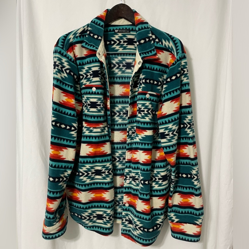 RF Brand Aztec Fleece Zip Up Jacket